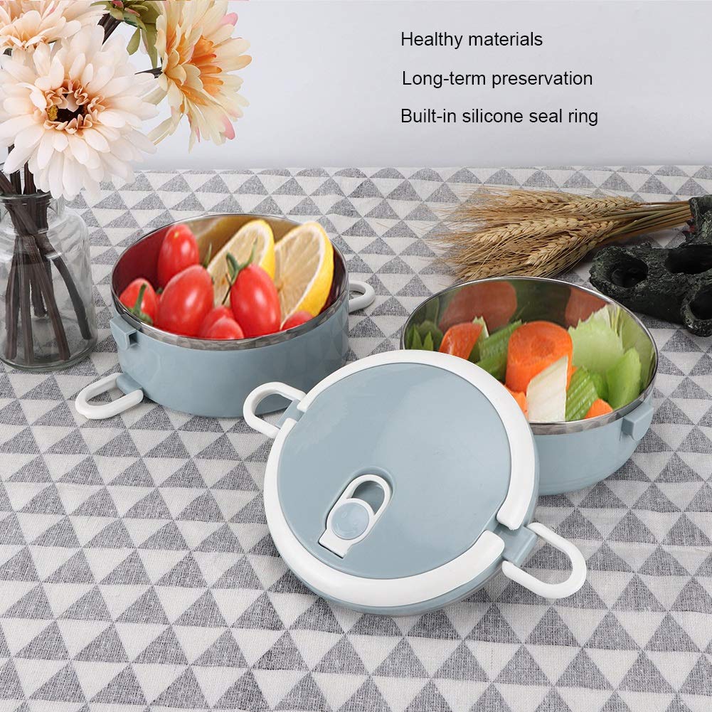 Stainless Steel Double Layer Insulated Lunch Box - Portable Thermal Food Container for Rice, Noodles & Hot Meals - Perfect for Office, School, Picnics & Travel