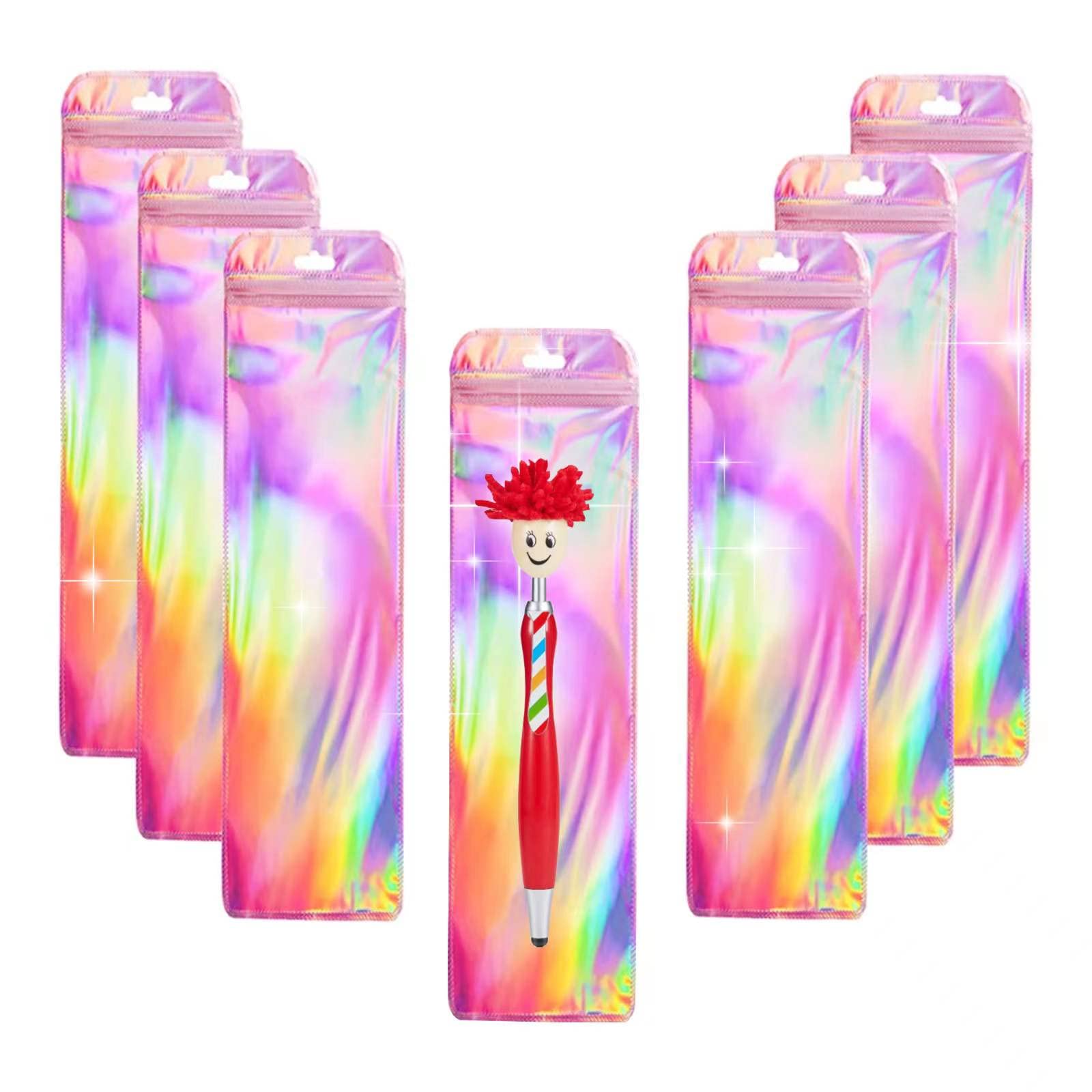 100 Pack Holographic Resealable Ziplock Bags 2.5x9
