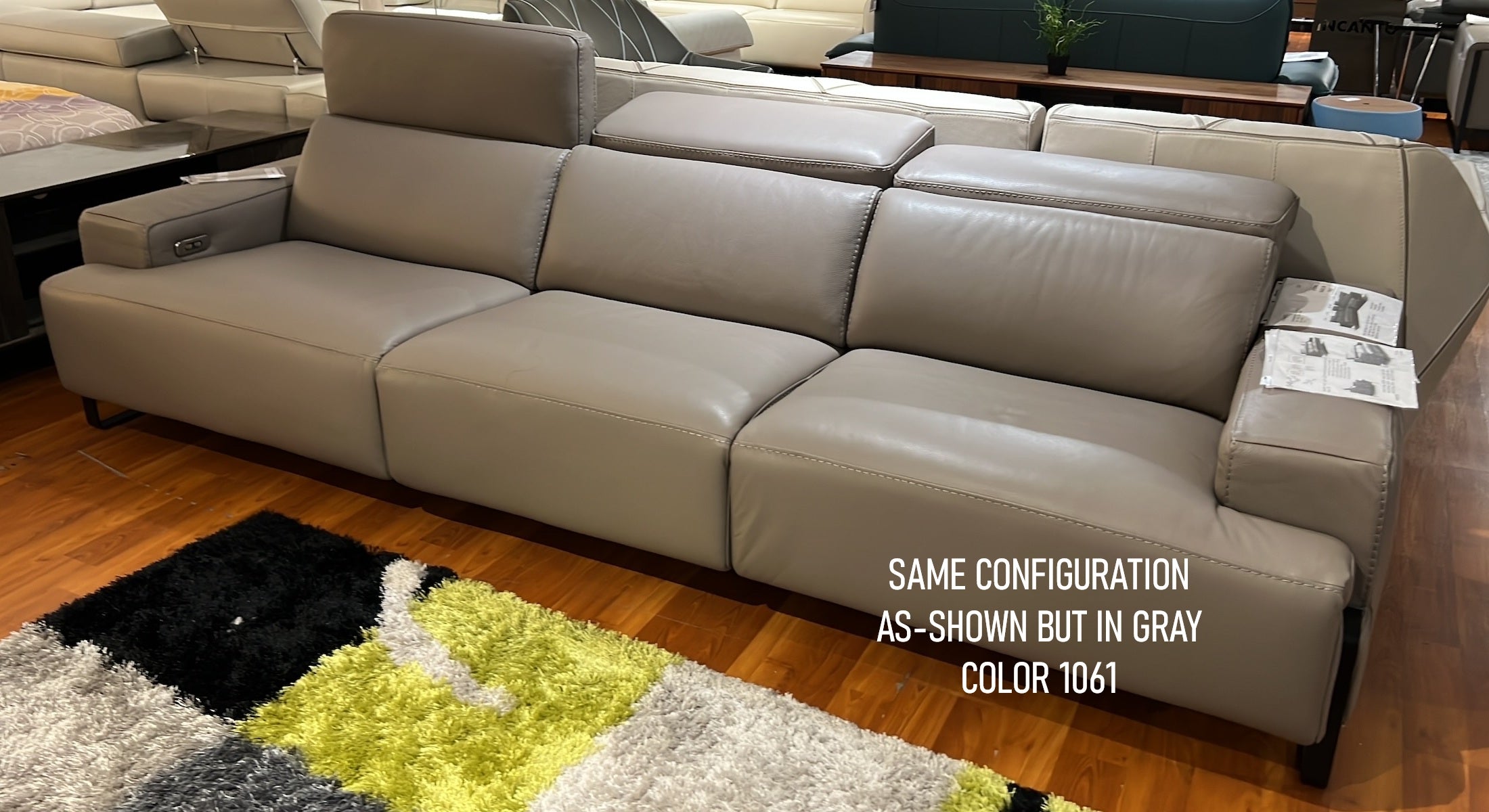 INCANTO I768 5-Piece Sectional Sofa with 3 Power Recliners - Modern L-Shaped Living Room Furniture for Home Theater & Family Gatherings