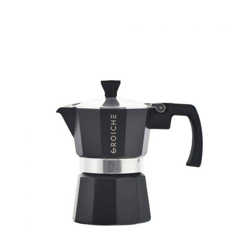 GROSCHE MILANO Stovetop Espresso Maker - 3 Cup Italian Moka Pot, BPA-Free Aluminum Coffee Maker for Gas & Electric Stoves - Perfect for Home, Office & Camping Brewing