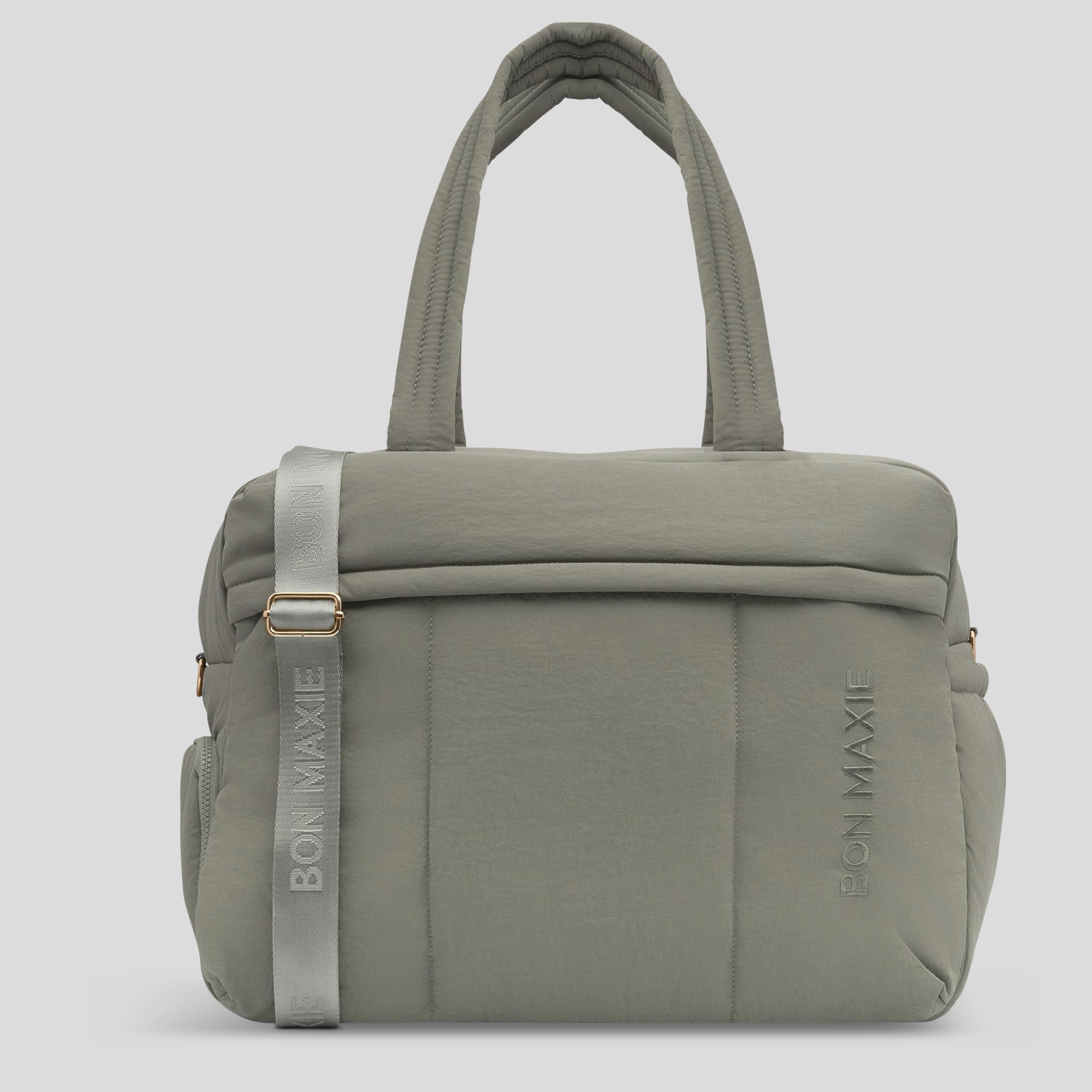 Large Weekender Nylon Duffel Bag for Travel & Gym - Waterproof Carry-On Duffel with Shoe Compartment - Perfect for Weekend Getaways, Sports & Workout Essentials (Sage Green)