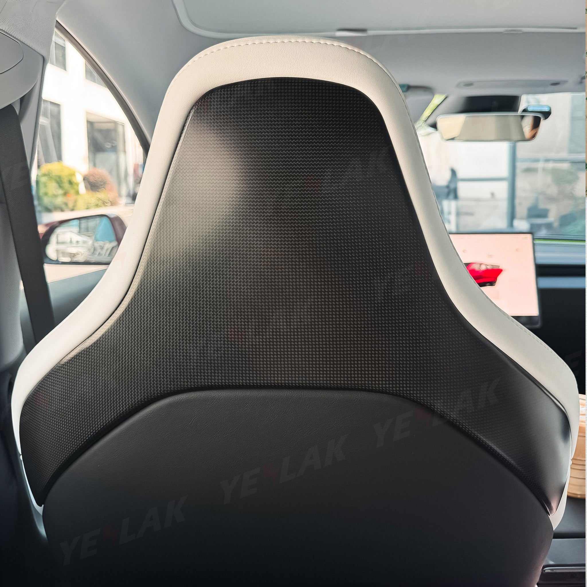 Premium Real Carbon Fiber Seat Back Covers for Tesla Model 3 Performance 2024+ (Plain Weave) - Enhance Interior Style & Protection for Daily Driving & Car Shows
