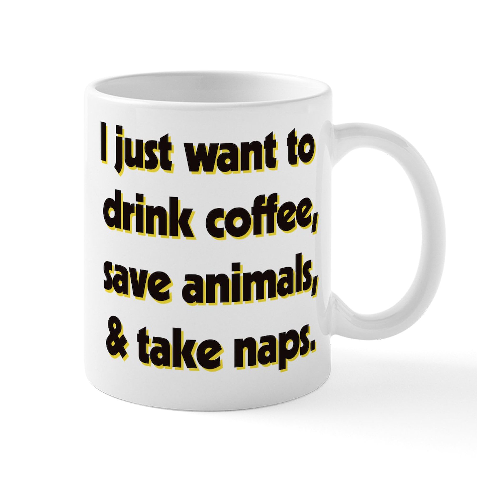 Drink Coffee Save Animals Ceramic Coffee Mug 11 oz (325 ml) - Perfect for Office, Home & Gifts - Eco-Friendly Ceramic Cup for Coffee Lovers