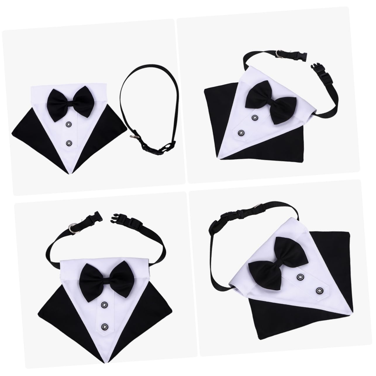 BESPORTBLE Fashionable Dog Bow Tie Collar with Triangle Scarf - Adjustable Pet Neck Accessory for Small Medium Large Dogs - Perfect for Parties, Weddings & Daily Walks