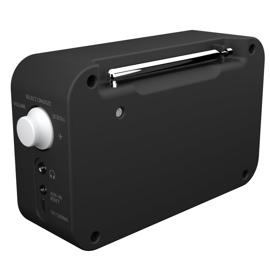 Moreaudio Desire DAB Digital FM Radio Alarm Clock with Rechargeable Battery & Mains Power - Black (Renewed) | Perfect for Bedroom, Office, and Travel Use
