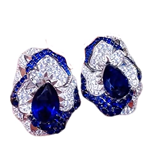 Luxury Inspired Earrings - Imitation Sapphire Ruby Emerald Earrings for Women, S925 Sterling Silver Jewelry, Elegant Gift for Her, Anniversary Present - Perfect for Parties, Weddings & Special Occasions