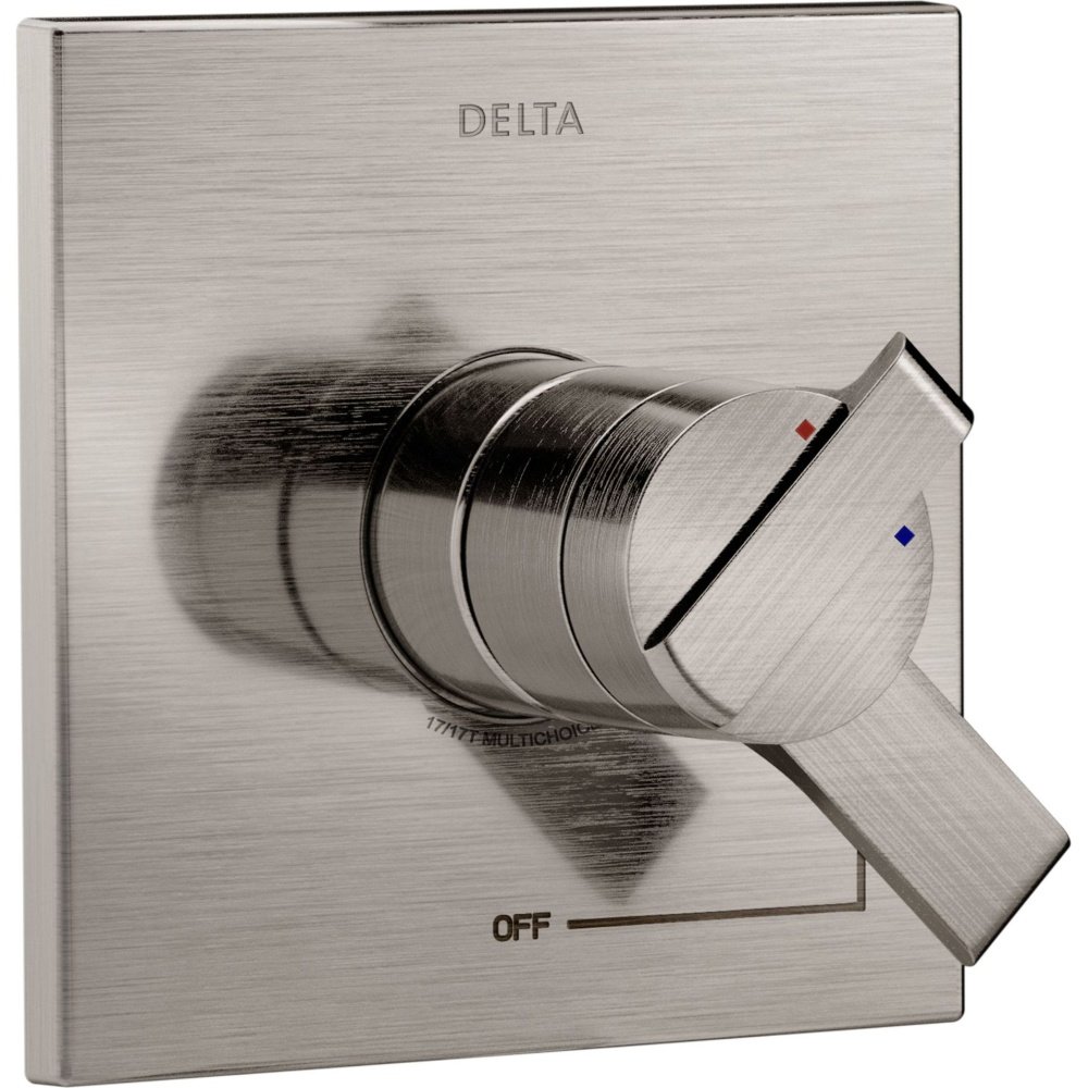 Delta Ara 14 Series Brushed Nickel Single-Function Shower Valve Trim Kit with Handle (T14067-SS) - Modern Bathroom Upgrade for Showers, Valve Not Included