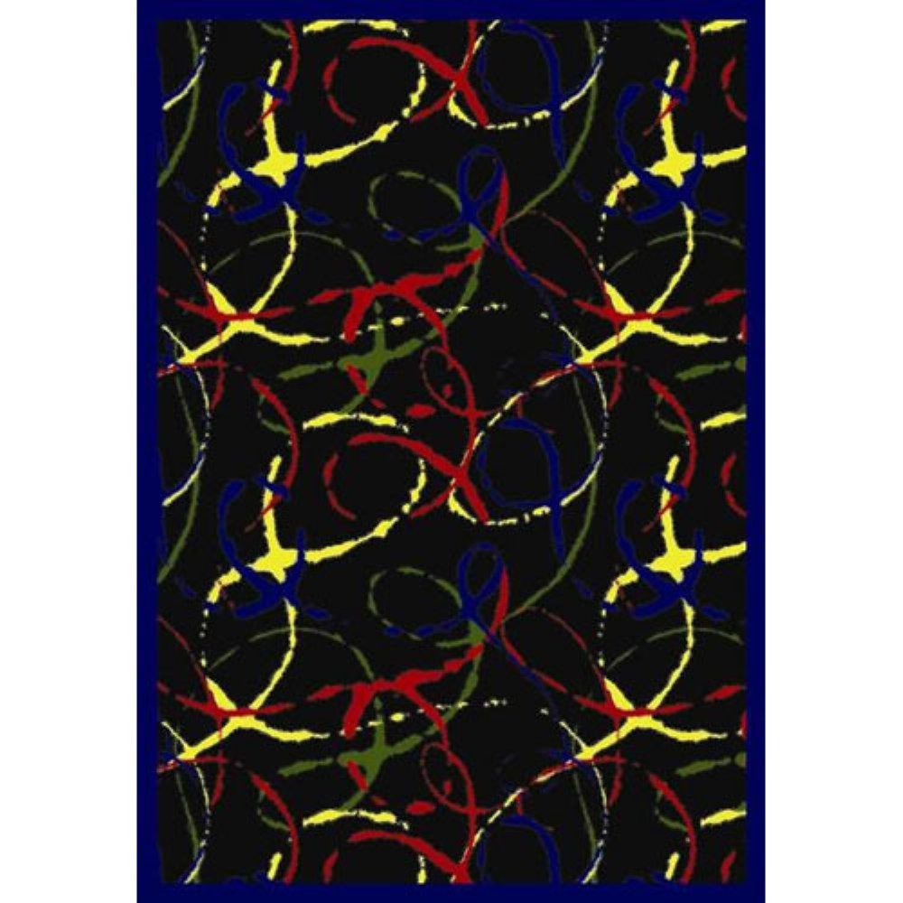 Joy Carpets Kaleidoscope Silly String Whimsical Area Rugs - Colorful Kids Room Rug, Playroom Carpet & Nursery Floor Mat for Boys & Girls - Soft Non-Slip Children's Rug for Bedroom, Living Room & Dorm Decor