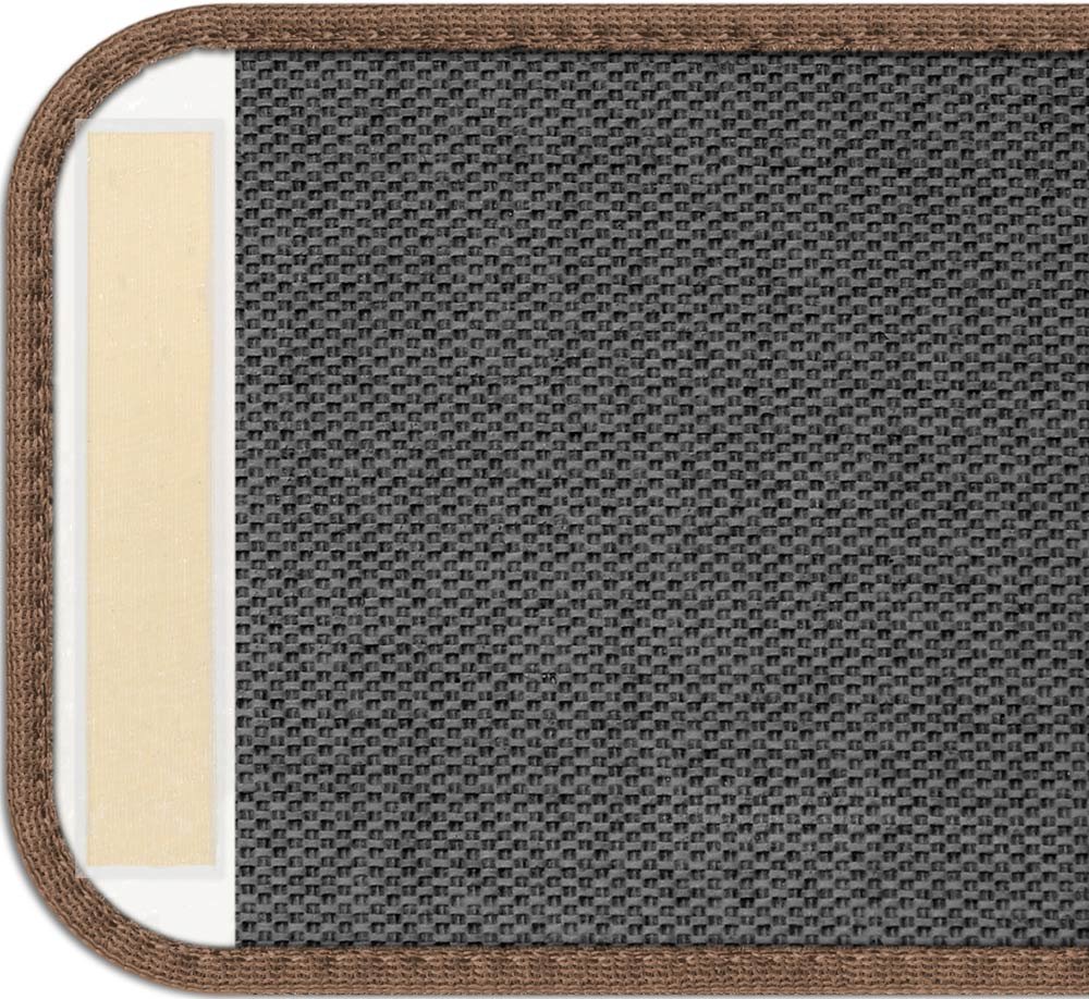 15-Pack Praline Brown Adhesive Carpet Stair Treads - 8