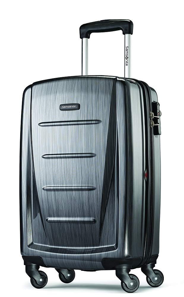 Samsonite Winfield 2 Hardside Spinner Luggage 24-Inch Checked-Medium Suitcase - Durable Lightweight Travel Bag for Airplane, Business Trips & Vacation (Charcoal)