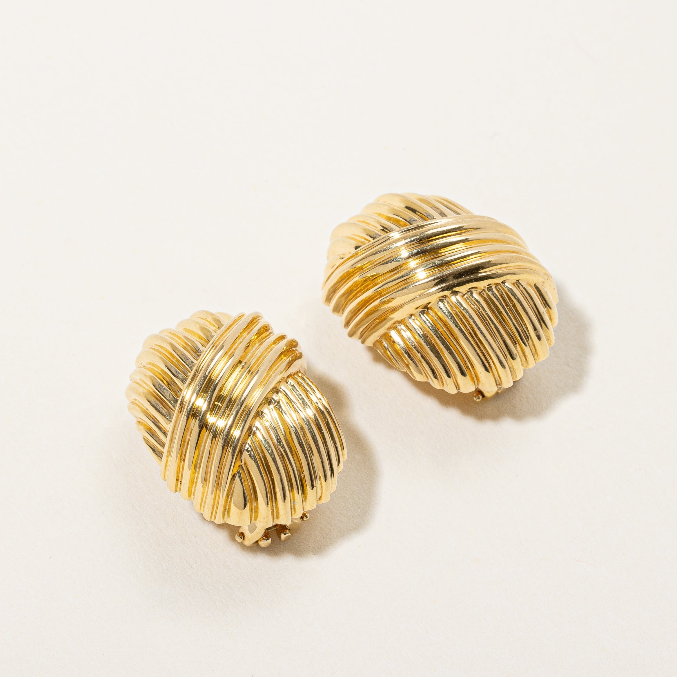 Vintage 1980s Tiffany & Co. Clip-On Earrings - Gold-Tone Luxury Jewelry for Women, Perfect for Parties, Weddings & Special Occasions