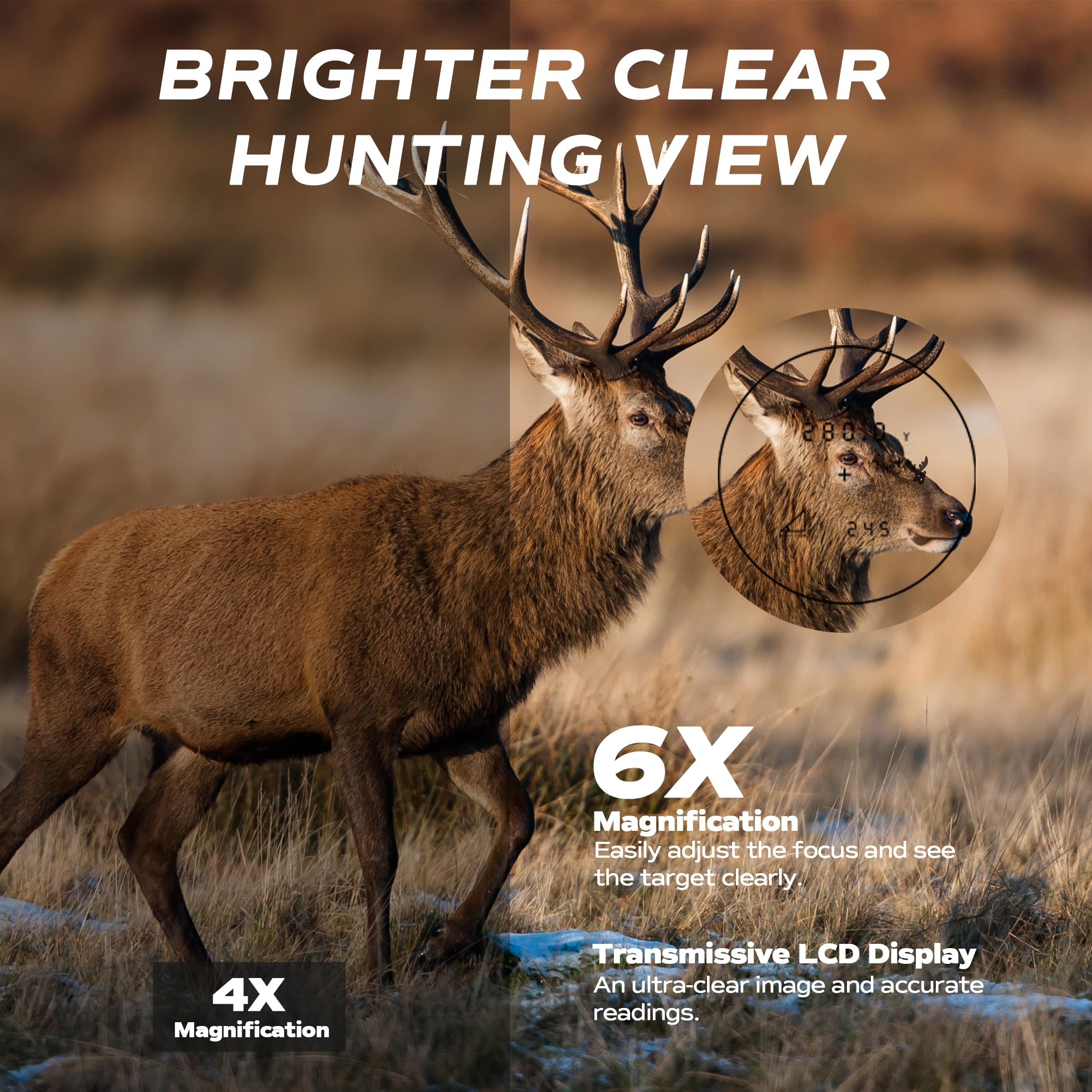 RPNB Hunting Rangefinder - 1200/1760 Yards Waterproof Laser Range Finder with 6x Magnification & LCD/Red OLED Display | Free Battery Included | Perfect for Bow Hunting, Golf, and Outdoor Sports
