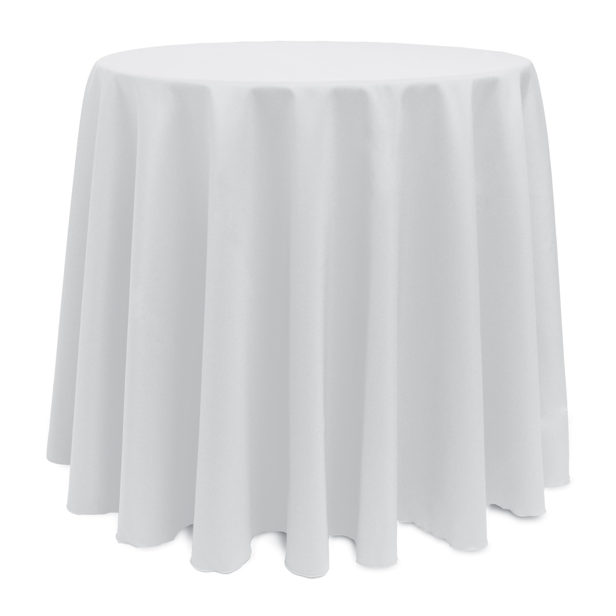 Premium 120-Inch Round Polyester Tablecloth - 2 Pack, White for Elegant Dining & Events