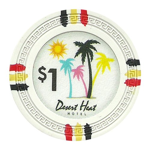 50 Desert Heat 14g Clay Poker Chips Set - Premium Casino Style Poker Chips for Texas Hold'em, Blackjack & Home Game Nights