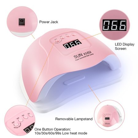 Professional 80W LED/UV Nail Lamp for Gel Polish Curing - Fast Drying Manicure & Pedicure Light for Home & Salon Use
