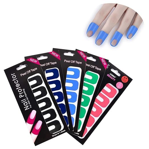 KRUSH Nail Art U-Shape Peel Off Stickers - Disposable Cuticle Protectors & Polish Guards (10 Sheets) - Perfect for DIY Manicures, Salon Nail Art & Gel Polish Protection