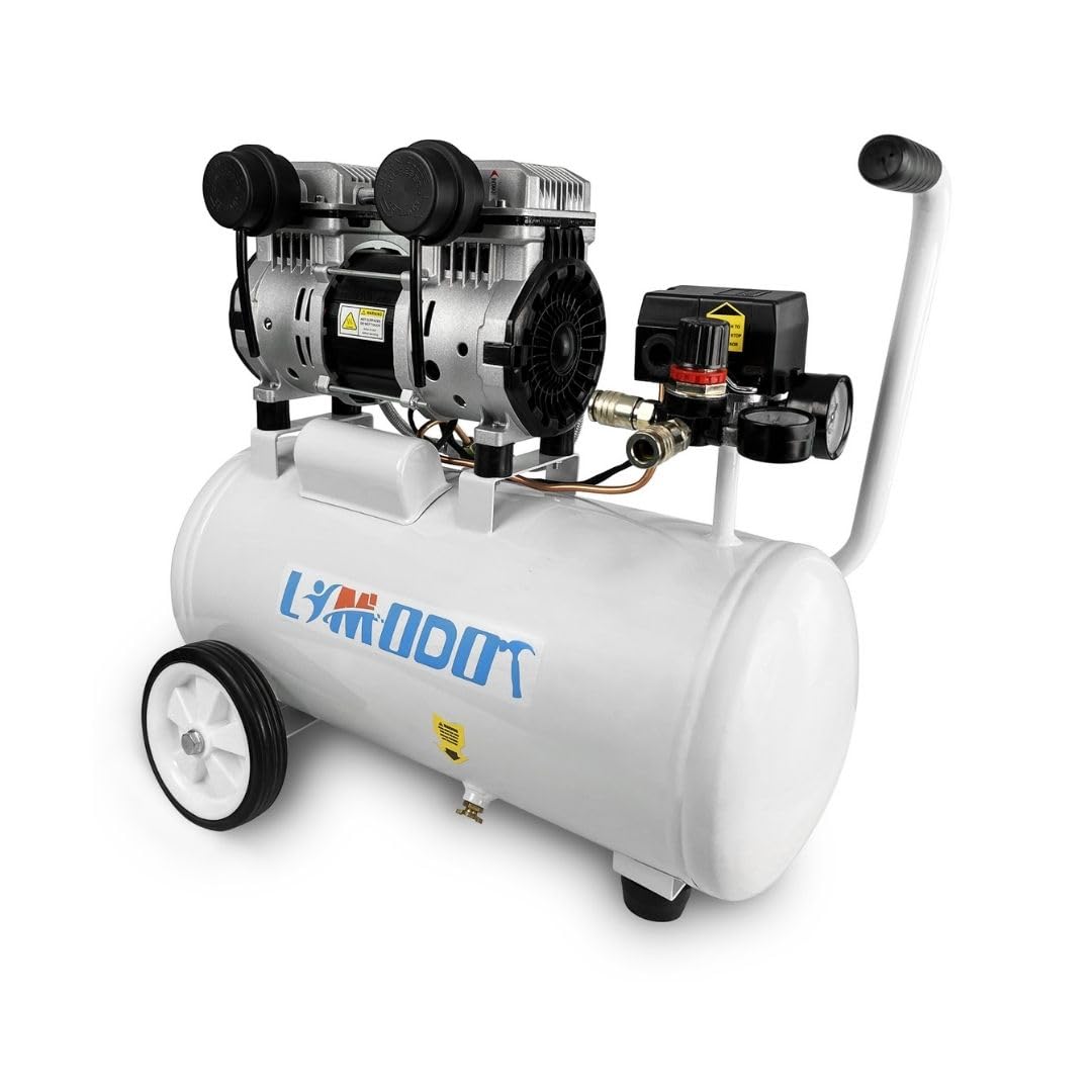 Quiet Air Compressor 68dB - 6 Gallon Steel Tank, 4.2CFM @90PSI Oil-Free - 1.7HP High Flow for Auto Repair, Tire Inflation, Woodworking & Pneumatic Tools - Perfect for Home Garage, Construction Sites & DIY Projects
