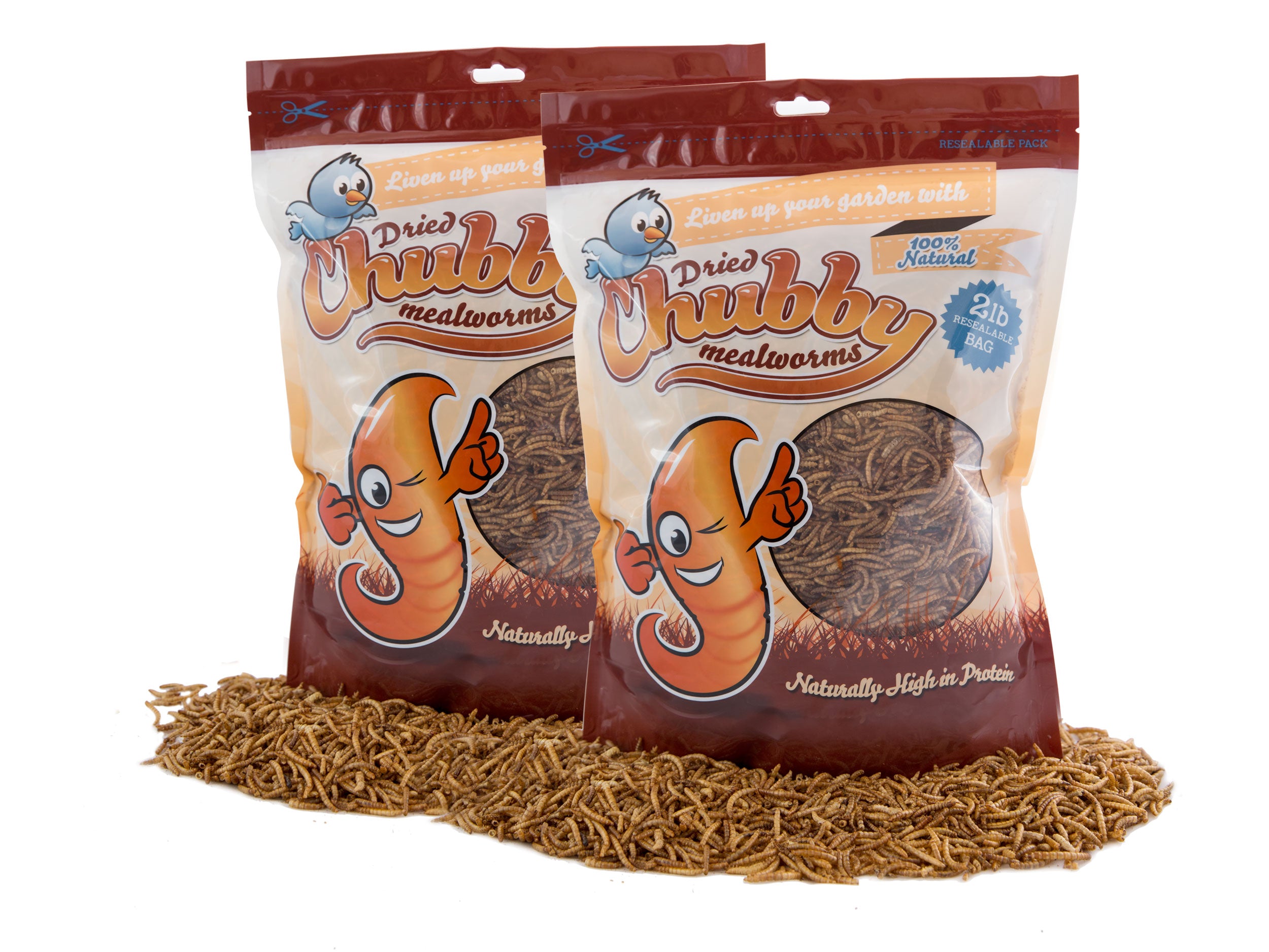 4Lbs Chubby Dried Mealworms - High Protein Bird & Reptile Food for Chickens, Wild Birds, Turtles & Hedgehogs | Perfect for Backyard Feeding, Pet Treats & Wildlife Attraction
