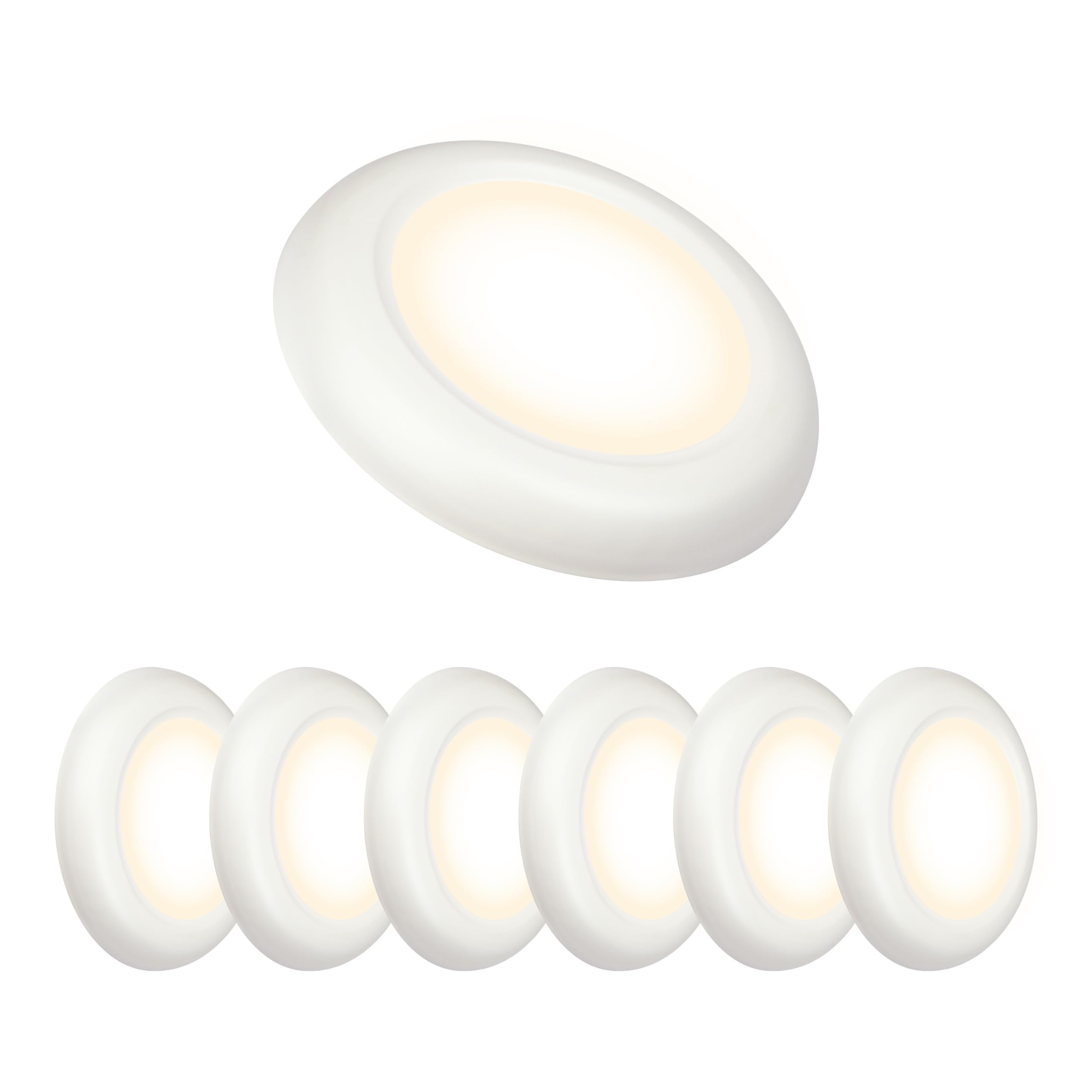 Ultralux 6 Inch LED Flush Mount Ceiling Light - Dimmable Slim Puck Downlight with 50,000+ Hours Energy Saving - Easy Installation Multi-Purpose Light Fixture (6 Pack, Soft White 3000K) - Perfect for Kitchen, Bathroom, Hallway, and Closet Lighting