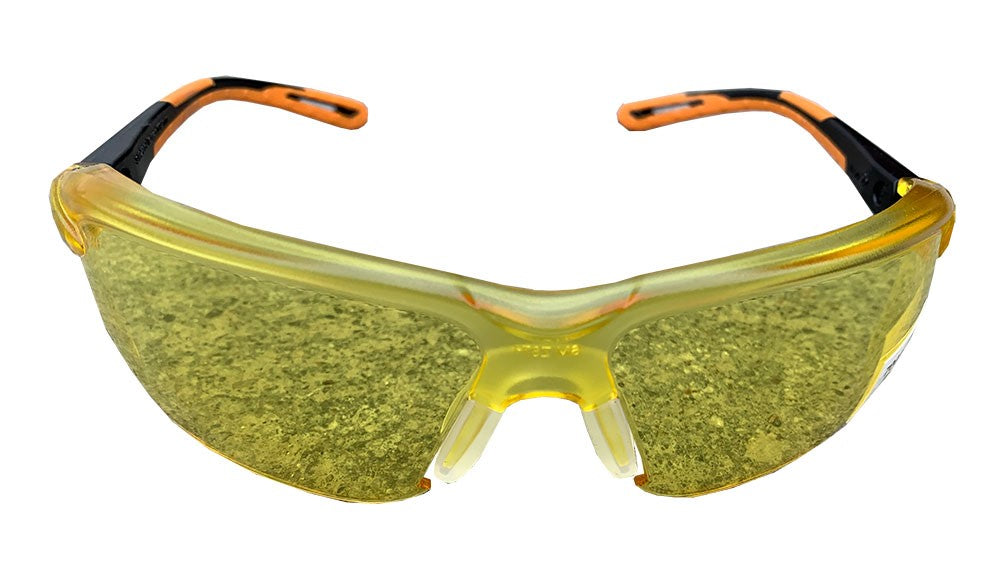 STIHL 3M Safety Glasses Amber Lens - ANSI Z87.1 Certified Protective Eyewear for Woodworking, Construction & Outdoor Activities