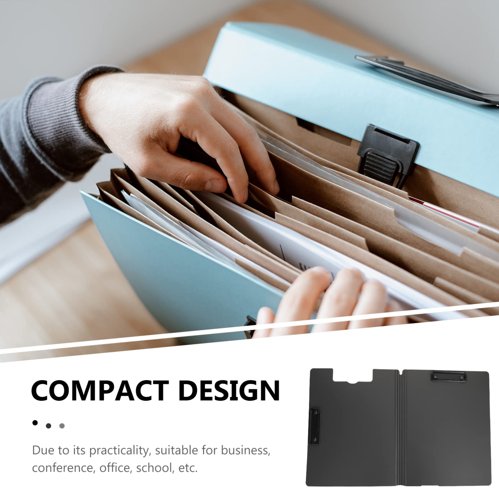Blue Plastic File Folders with Clipboard - A4 Letter Size, Durable Plastic File Holder for Home & Office Organization, Menu Storage, Writing Pad, Book & Paperboard - Perfect for School, Work & Document Management