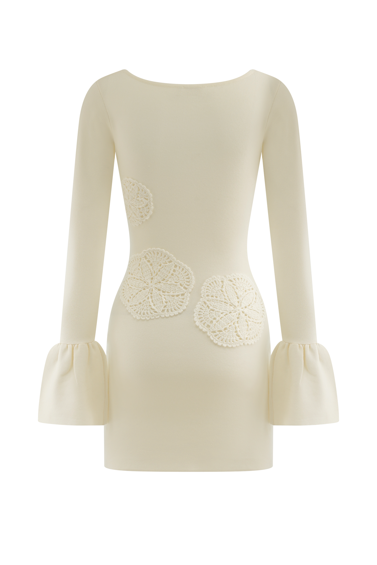 Amari Knit Crochet Mini Dress Ivory - Elegant Boho Summer Dress for Beach, Vacation & Date Night