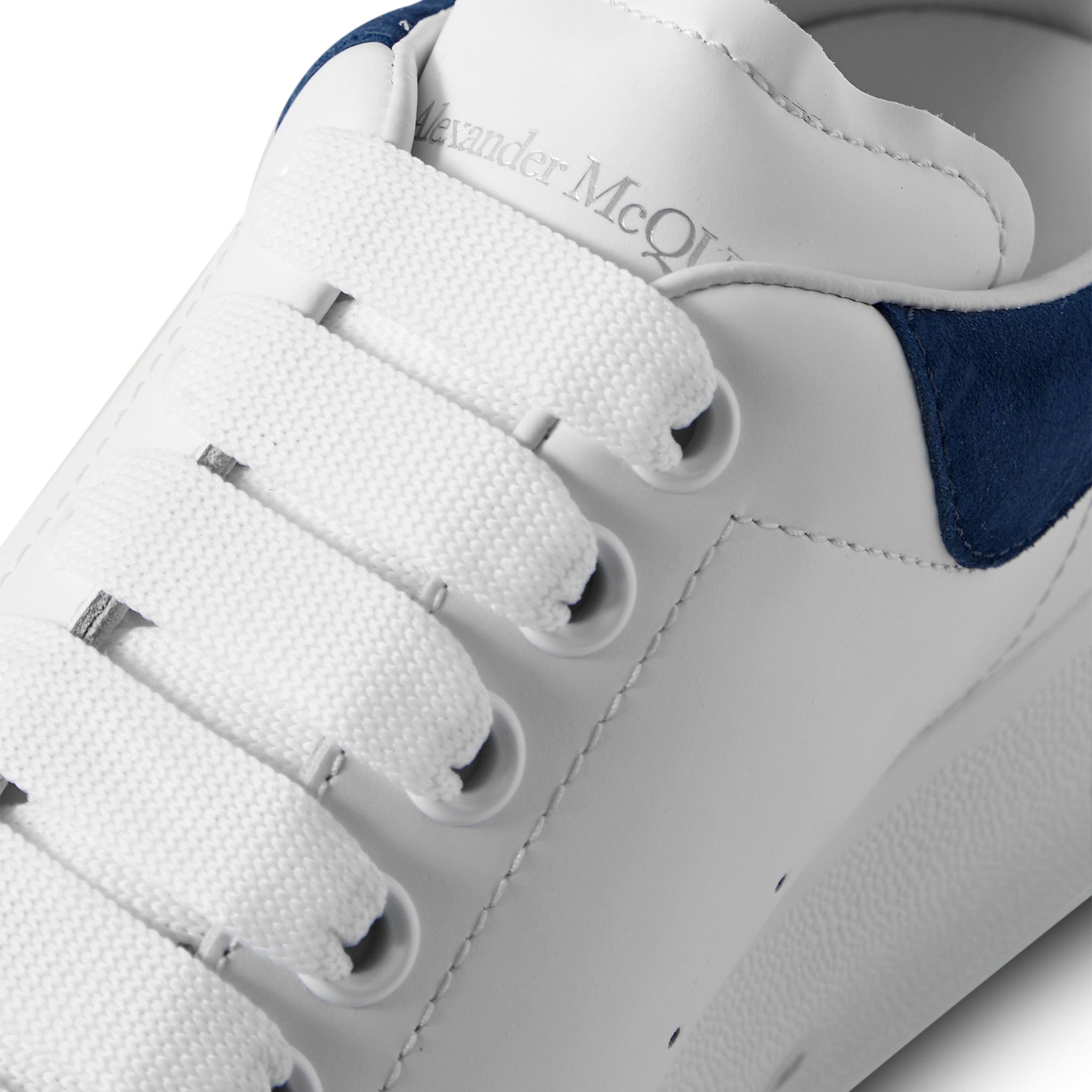 Alexander McQueen White Navy Suede Raised Sole Sneakers - Luxury Fashion Shoes for Men & Women | Perfect for Casual Wear, Street Style & Everyday Outfits