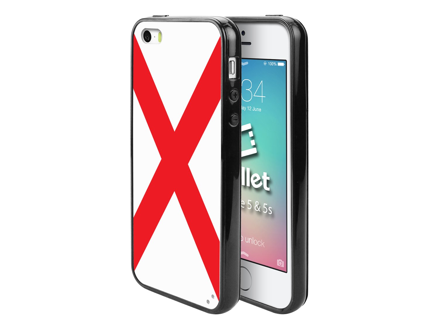 Alabama Flag Design iPhone 5 Case - Cellet Proguard Shockproof Protective Cover for Apple iPhone 5 (White) | Perfect for Outdoor Activities, Travel & Showcasing State Pride
