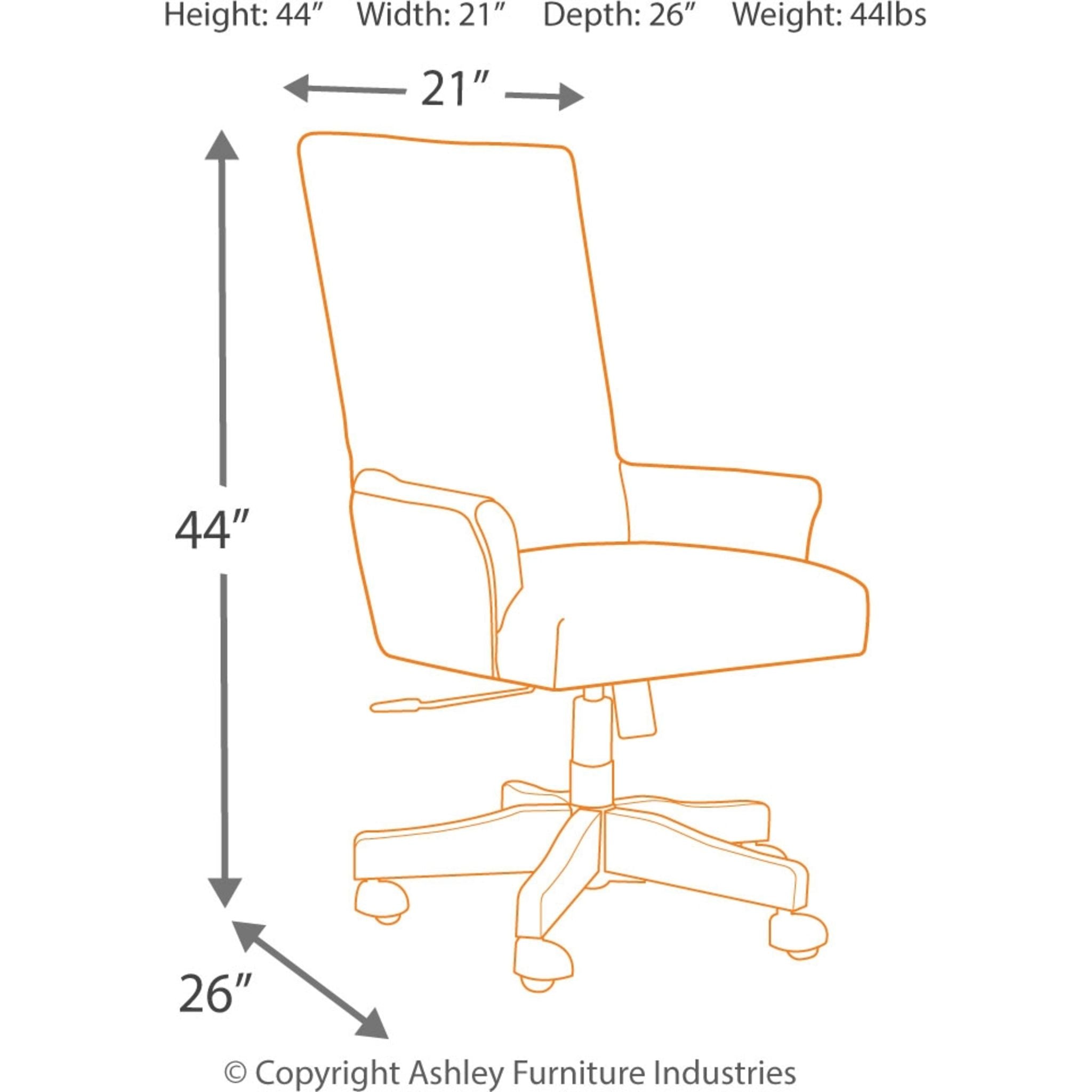 Baldridge Ergonomic Office Chair - Light Brown Leather Executive Desk Chair for Home & Office Comfort - Perfect for Long Work Hours & Gaming Sessions
