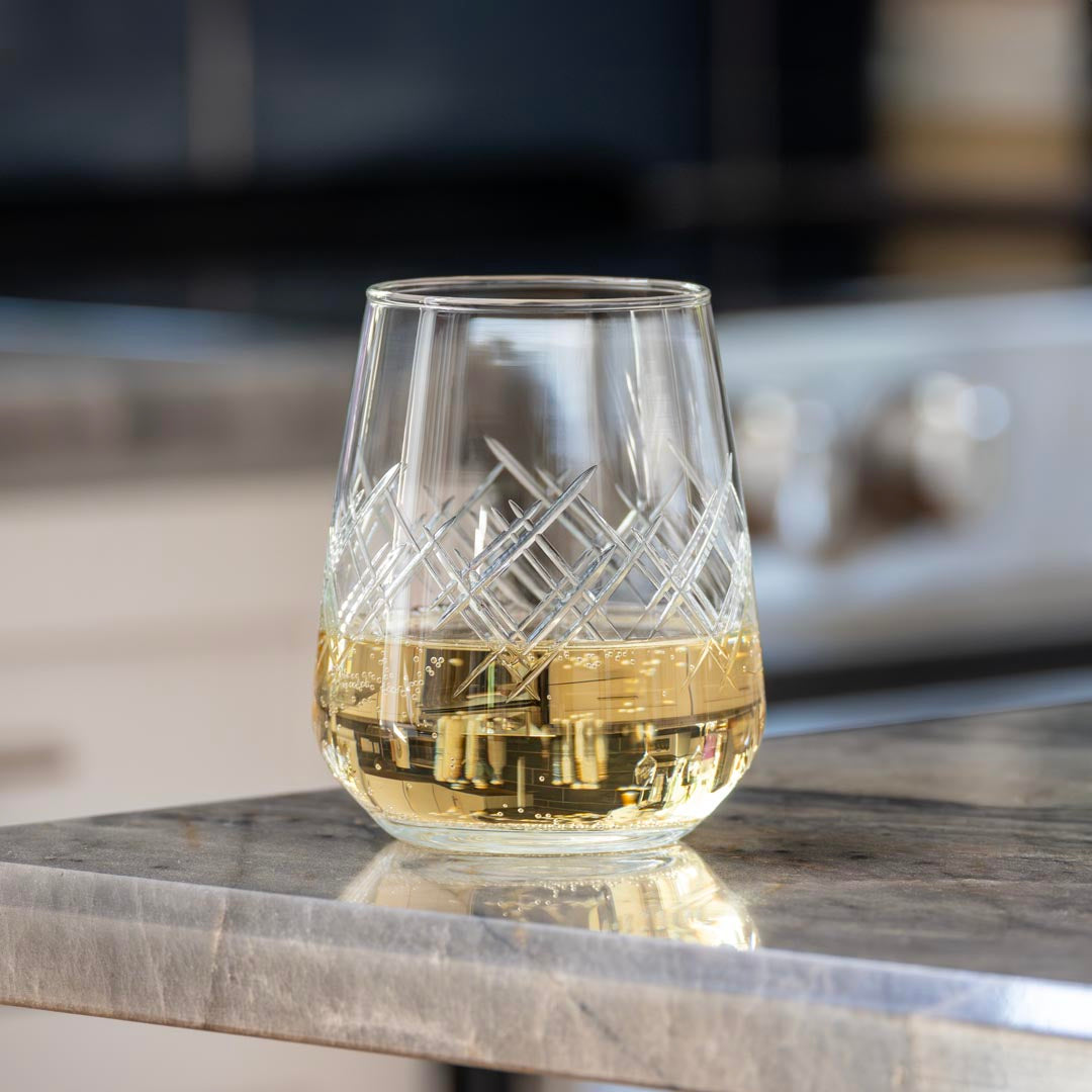 Argyle 15.75oz Stemless Wine Glasses - Set of 12 | Shatter-Resistant Crystal Clear Glassware for Red & White Wine, Cocktails, and Beverages | Perfect for Parties, Weddings, and Home Entertaining
