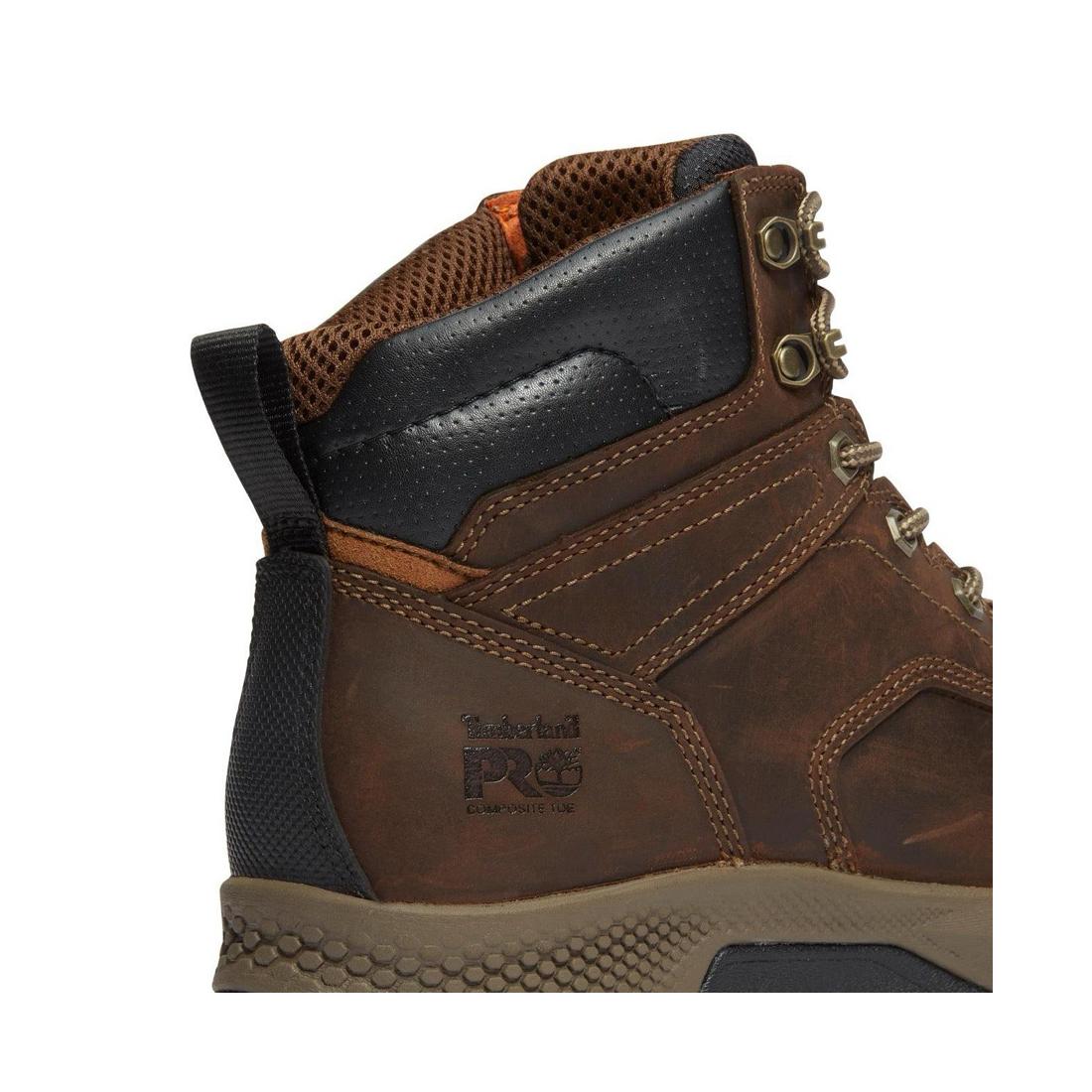 Titan EV 6 Inch Composite Toe Work Boots for Men - Brown Safety Shoes for Construction, Warehouse & Outdoor Work - ASTM F2413-18 Certified