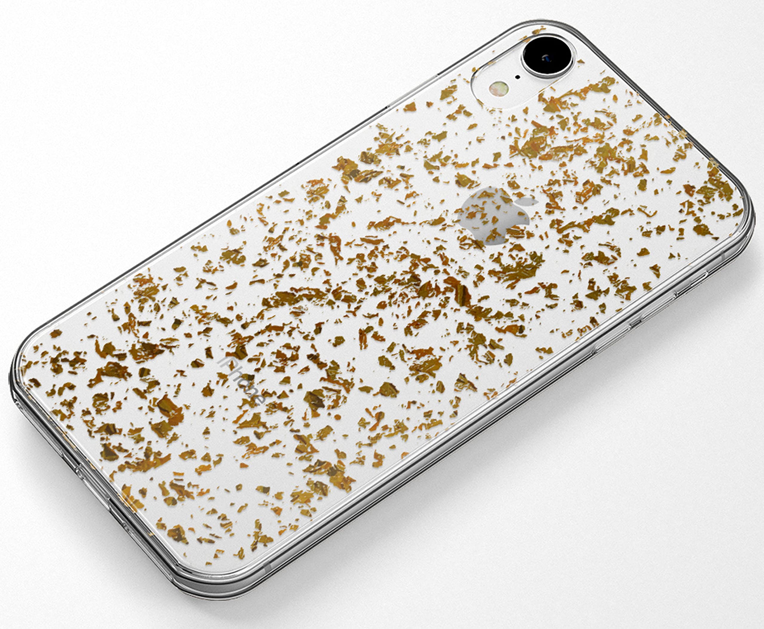 Casely iPhone XR Case - Rose Gold Flaked Clear Protective Phone Cover | Slim Fit, Shockproof & Scratch Resistant | Perfect for Everyday Use, Work & Travel