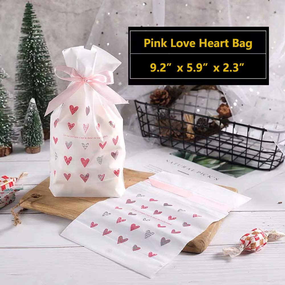 24pcs Enjonar Plastic Drawstring Treat Bags - Gift Favor Candy Goodie Bags for Birthday, Wedding, Baby Shower, Bridal Shower & Holiday Parties - Perfect for Party Favors, Candy Storage & Gift Wrapping