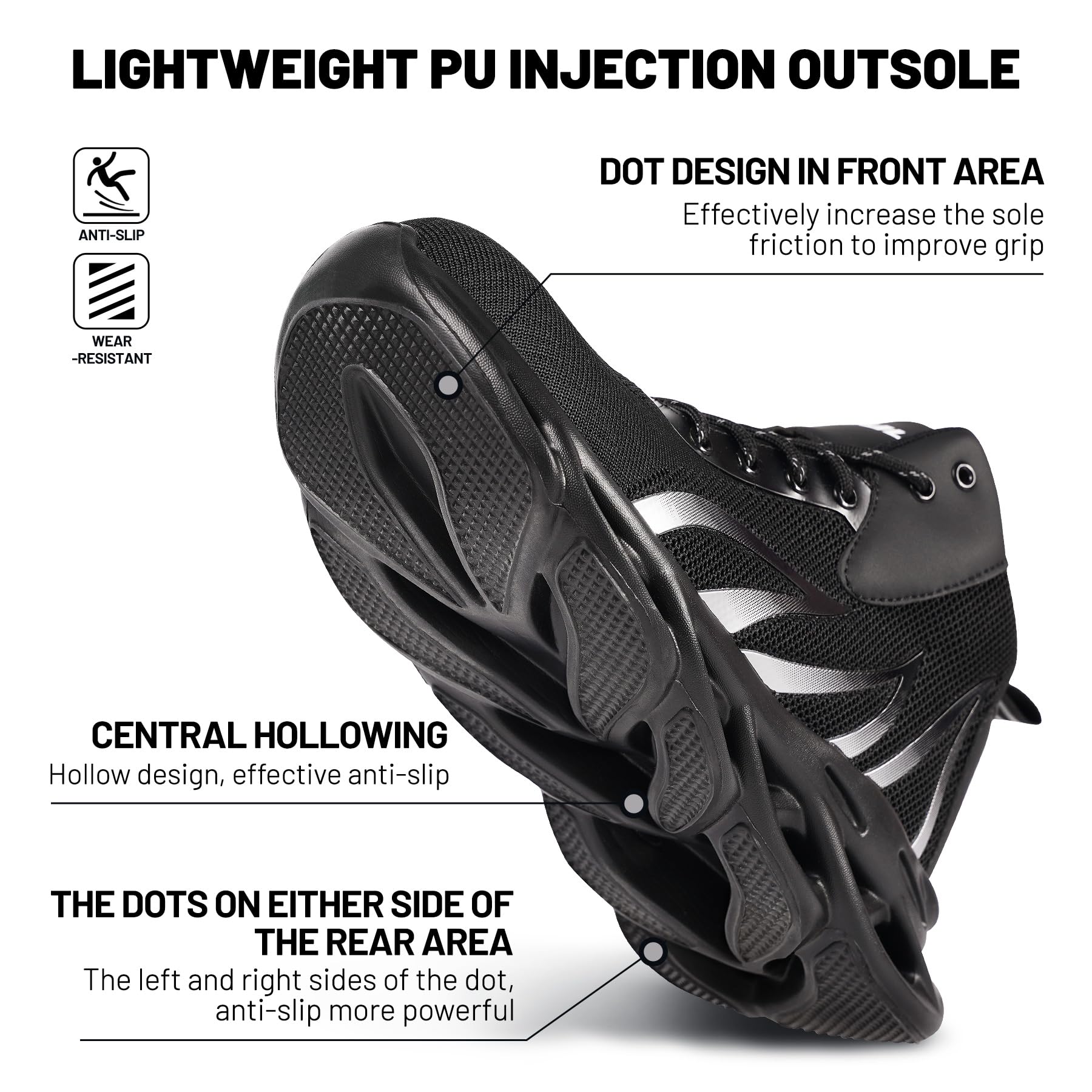 Steel Toe Shoes for Men & Women - Slip On Lightweight Safety Work Shoes - Comfortable & Fashionable for Construction, Warehouse & Outdoor Work - OSHA Approved Safety Footwear