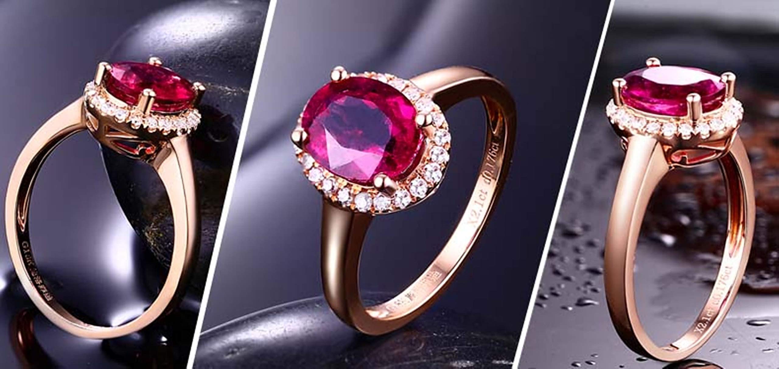 18K Rose Gold Ruby and Diamond Solitaire Engagement Ring for Women - Promise Ring, Anniversary Gift, Valentine's Day Present | Perfect for Proposals, Weddings & Special Occasions