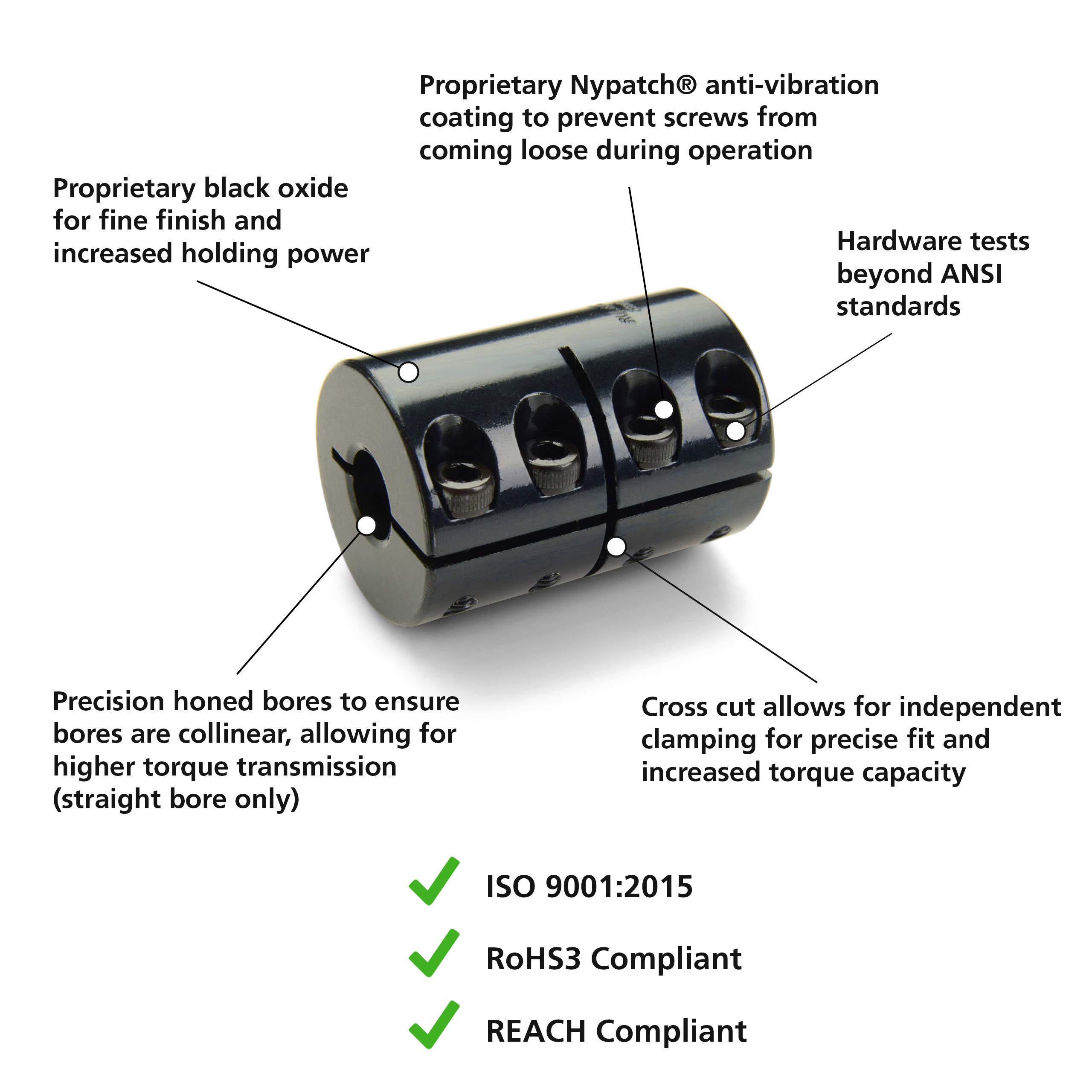 Ruland CLX-24-24-F Black Oxide Steel Rigid Coupling - 1-1/2