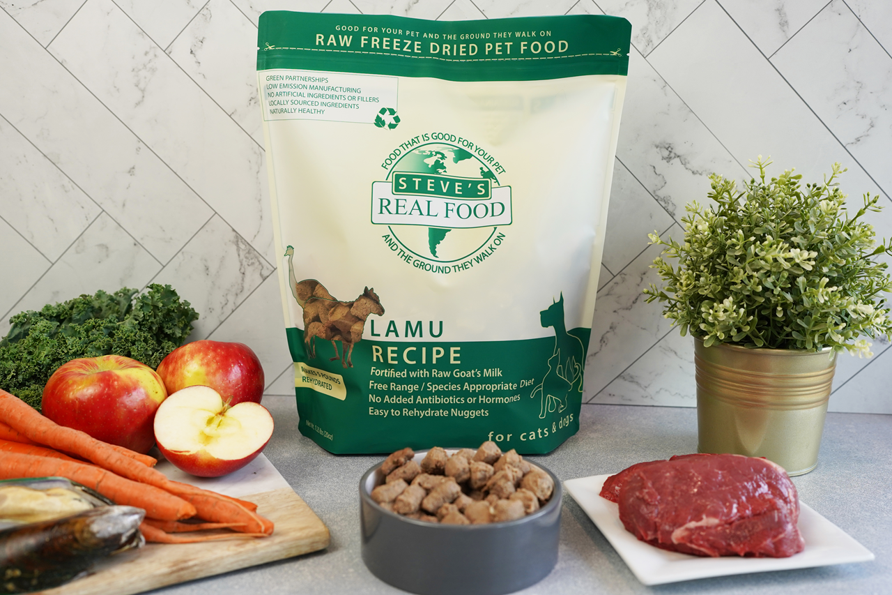 Steve's Real Food Freeze Dried Raw Dog Food - Lamb Recipe | Grain-Free, High Protein Natural Dog Food for All Life Stages | Perfect for Travel, Hiking & Emergency Preparedness