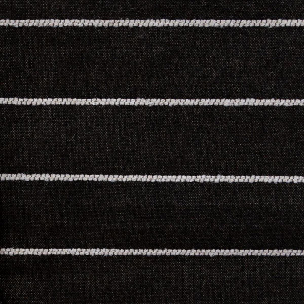 Premium Avalon Stripe Fabric - Ebony Black & White Striped Upholstery Material for Sofa, Curtains & Home Decor | High-Quality Textile for DIY Projects & Interior Design