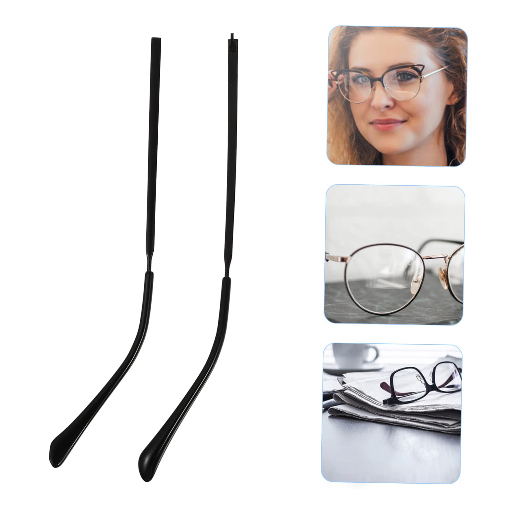 Healvian 3 Pairs Glasses Temple Replacement - Wooden/Metal Frames for Men & Women - Home/Office Use