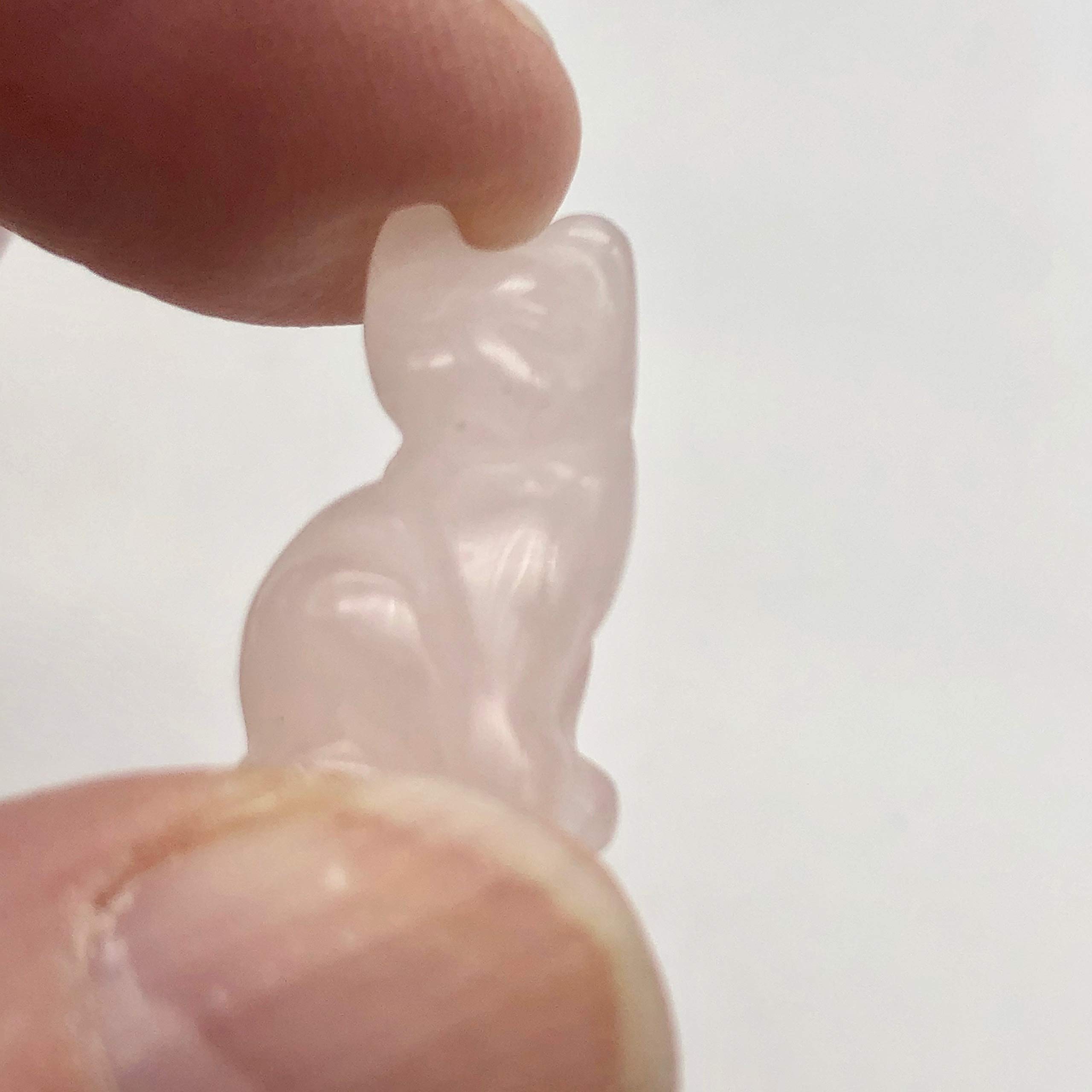 2PCS Rose Quartz Carved Cat Beads for Jewelry Making - Handmade Gemstone Beads for Necklace, Bracelet DIY - Perfect for Boho, Witchy & Spiritual Jewelry Creations