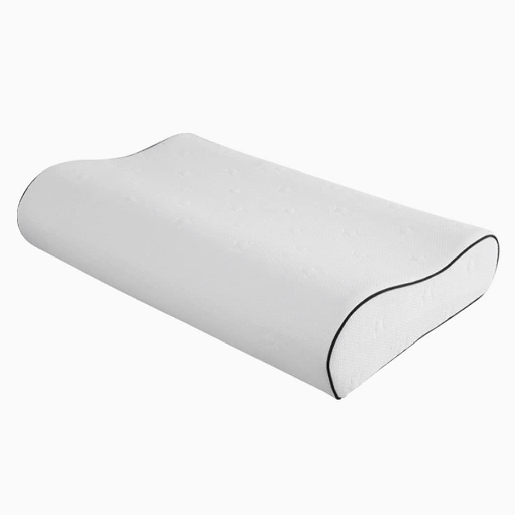 LYUN Slow Rebound Memory Foam Pillow for Neck Pain Relief - Orthopedic Bed Pillow for Back, Stomach & Side Sleepers - White (Color: White A) - Perfect for Home, Office & Travel Use