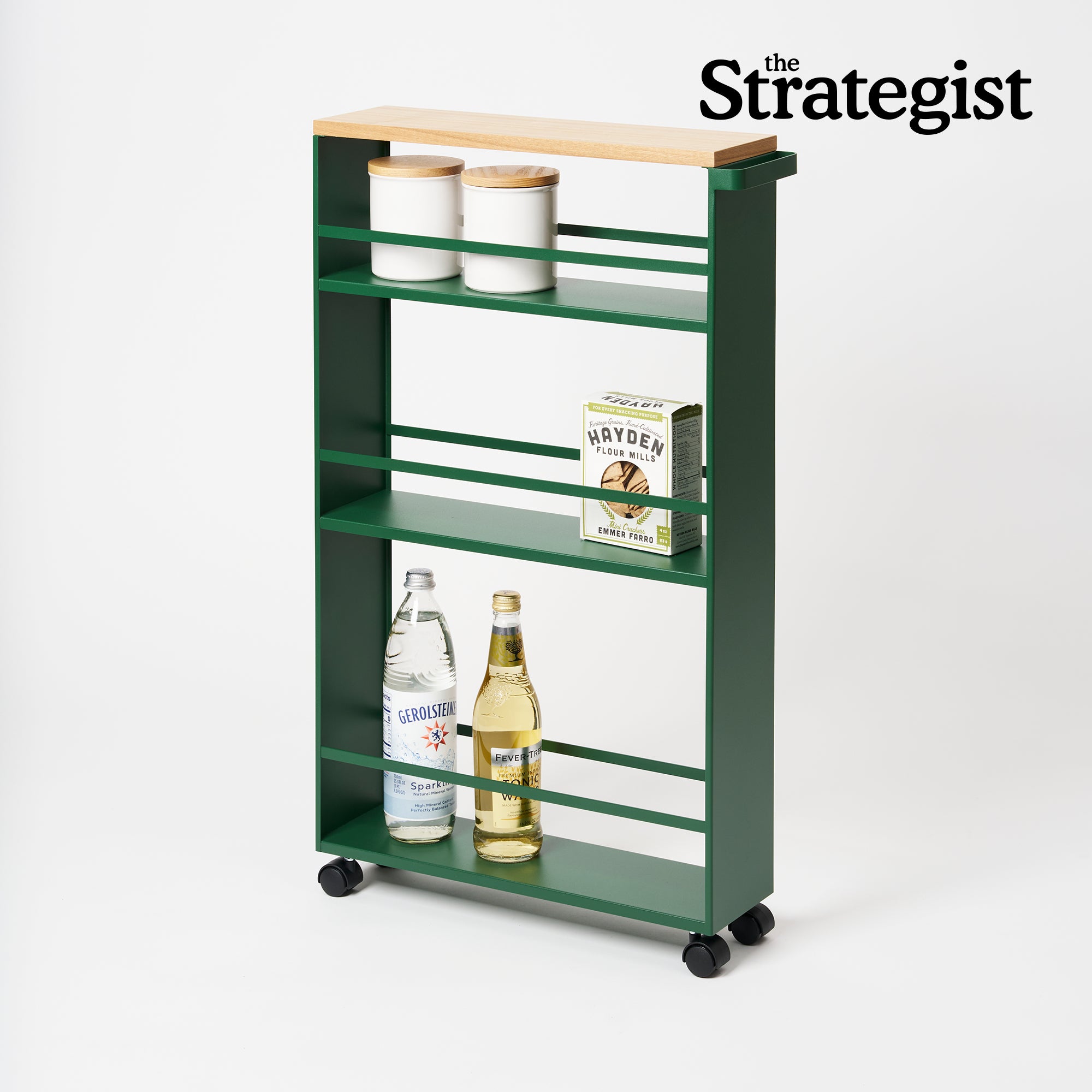 Compact Slim Storage Cart with Wheels - 32 Inch Height, Durable Steel Frame - Perfect for Kitchen, Bathroom, Office, or Garage Organization