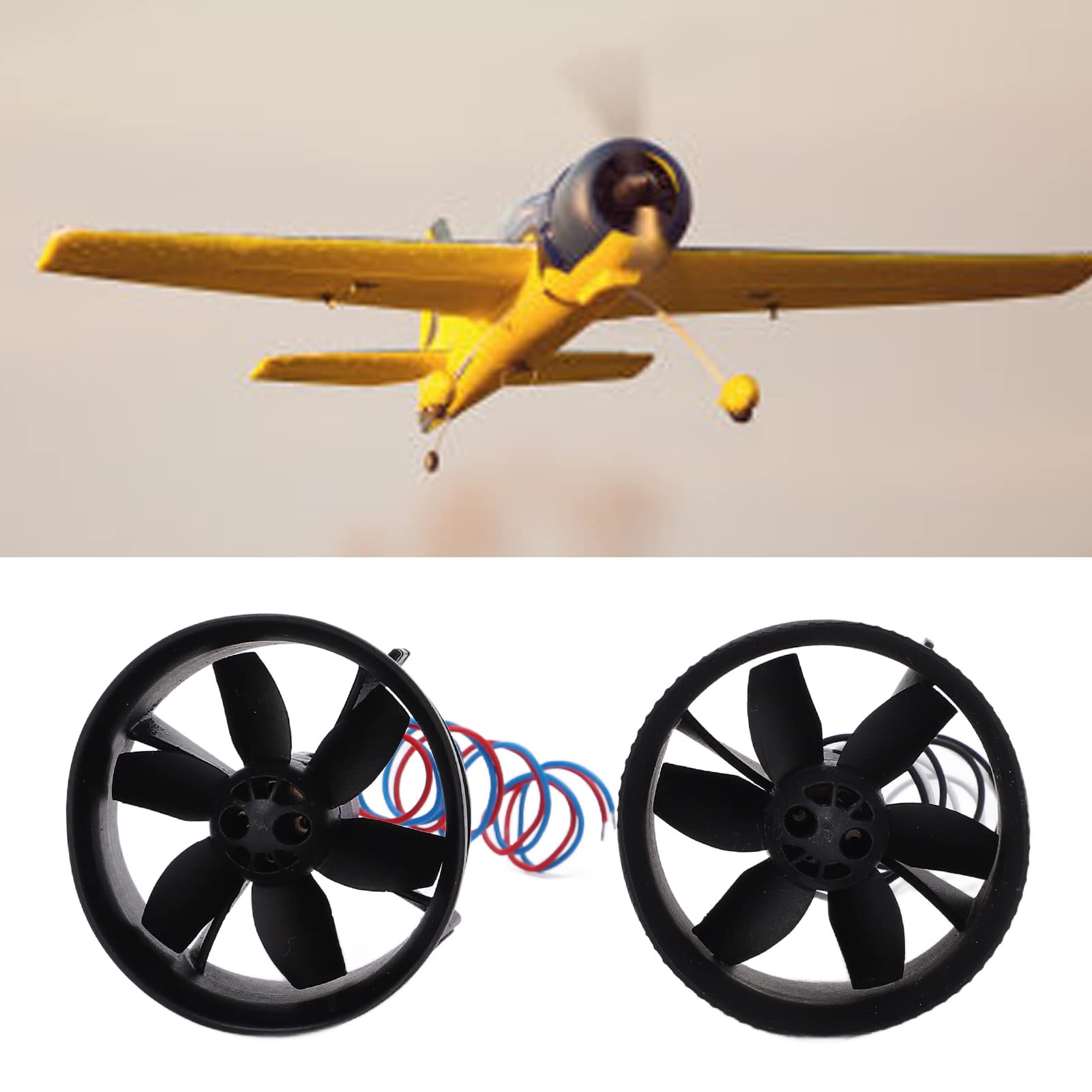 Qiilu 30mm RC Ducted Fan Propeller Kit - 2Pcs High Efficiency Plastic Blades for RC Ducted Aircraft | Stable & Powerful Performance | Perfect for FPV Drones, Jet Models & RC Airplane Upgrades