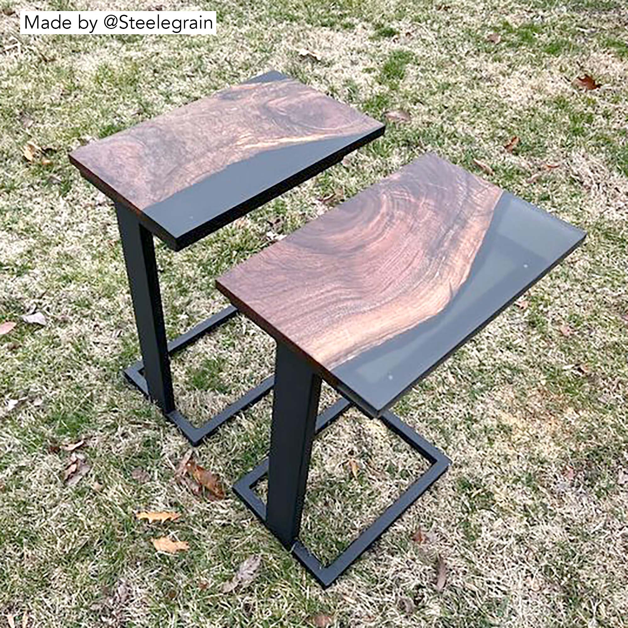 SS007 End Table Legs - Pair of Sturdy Metal Table Legs for DIY Furniture & Home Decor | Perfect for Coffee Tables, Nightstands & Side Tables