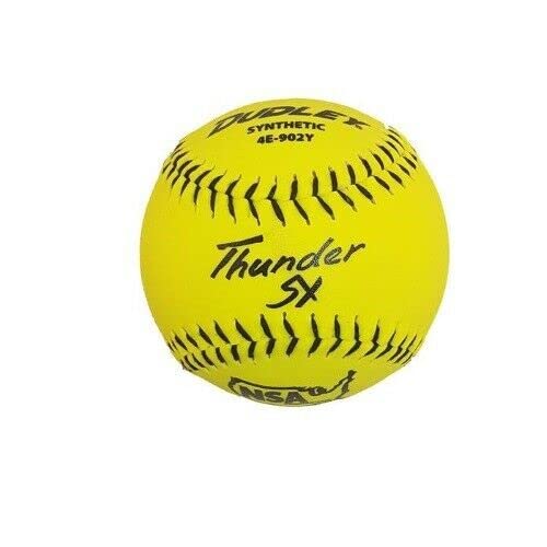 Dudley NSA Thunder SY Synthetic Yellow Slow Pitch Softball with Black Stitch - Perfect for Competitive Games & Recreational Play