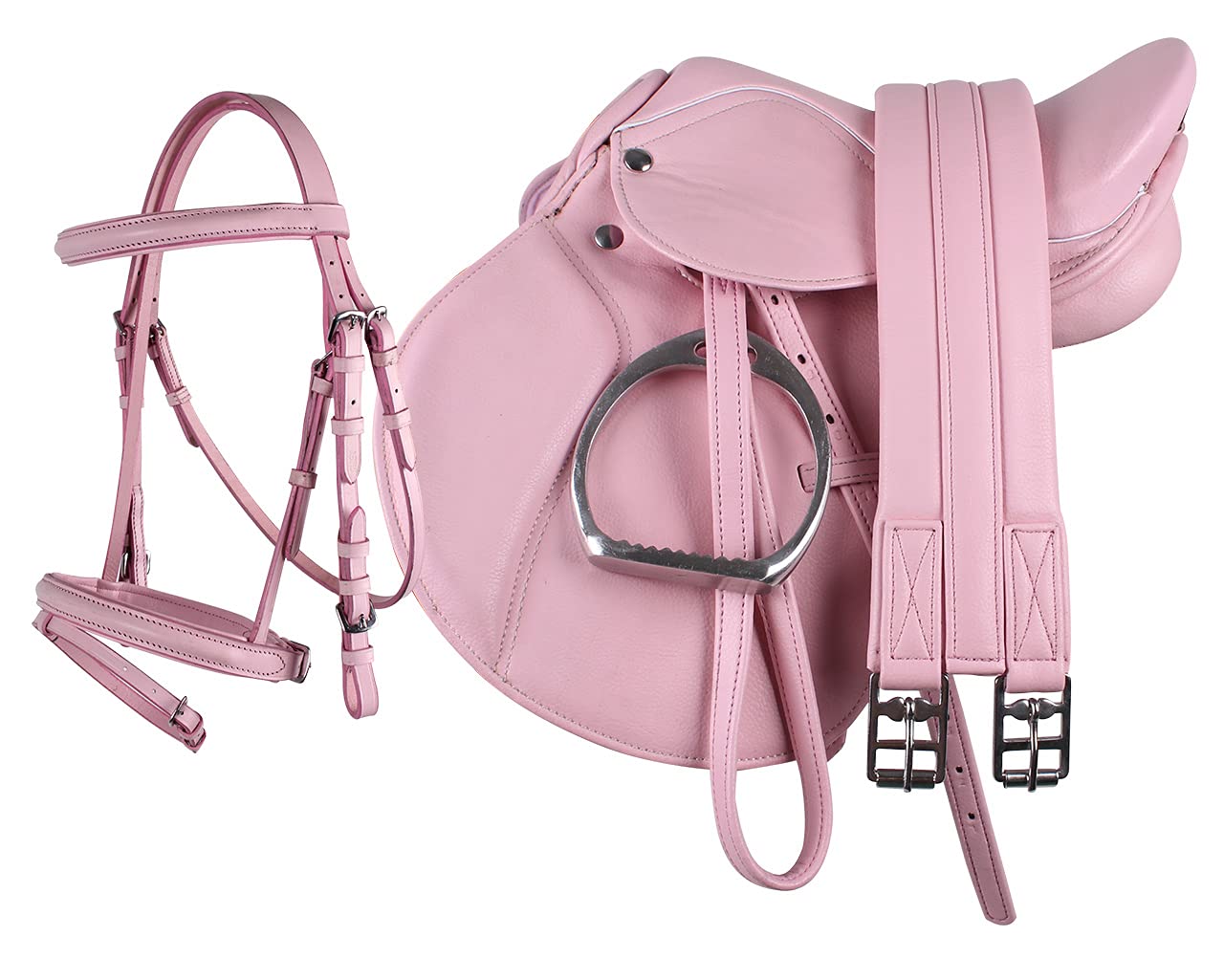 QHP Synthetic Leather Pony Saddle Set with 13