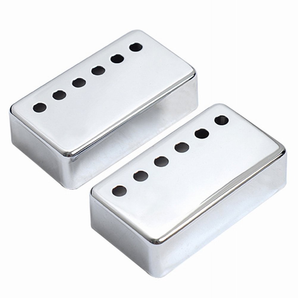 Chrome Guitar Pickup Covers for Gibson Les Paul & SG Electric Guitars (2-Pack) - Enhance Tone & Protect Pickups for Rock, Blues & Jazz Performances