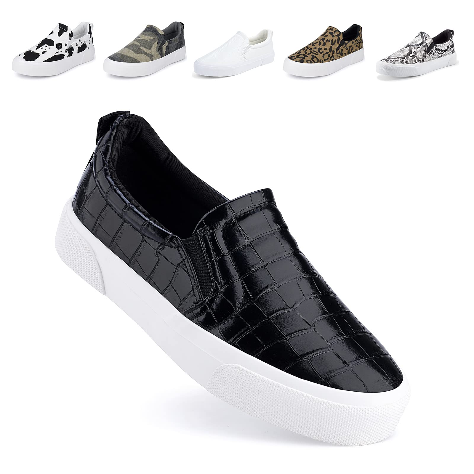 **JENN ARDOR Women's Slip-On Sneakers - Comfortable Walking Shoes with Memory Foam - Fashion Loafers for Casual Wear - Perfect for Work, Travel & Everyday Use**