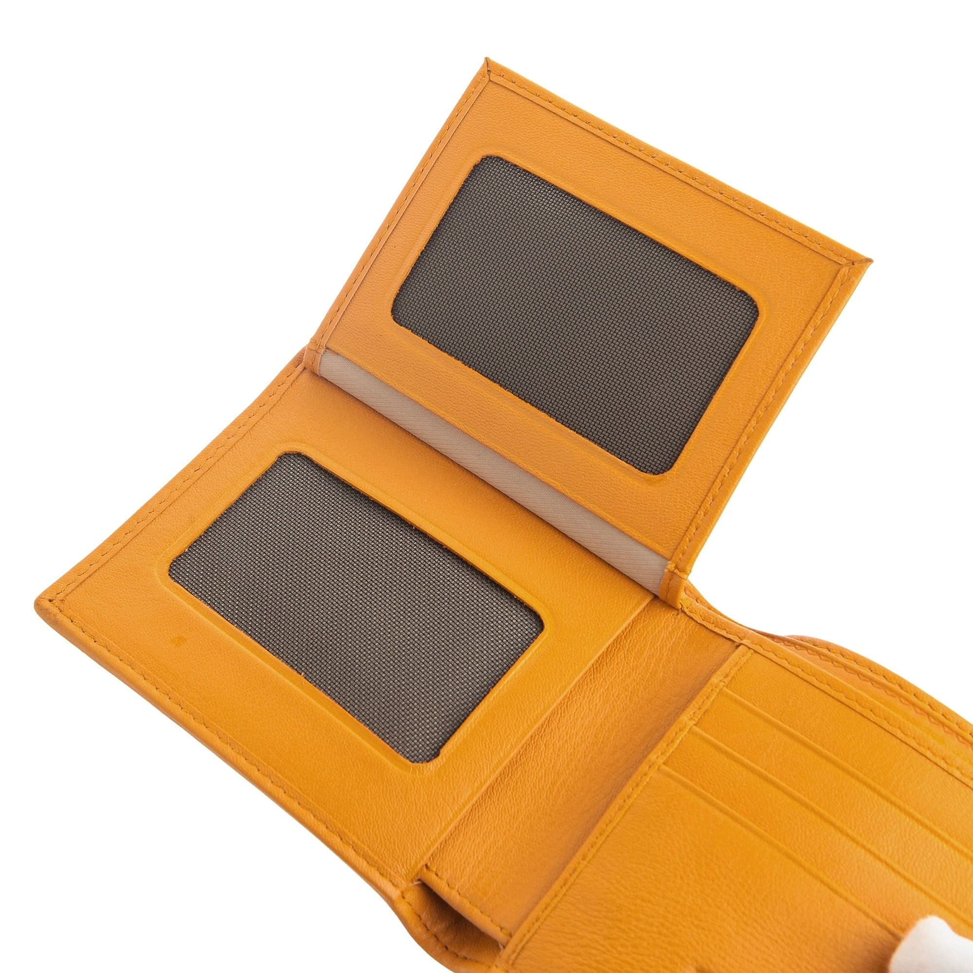 Genuine Orange Stingray Skin Leather Wallet for Men - Slim RFID Blocking Bifold Wallet with Money Clip - Perfect Gift for Dad, Husband, Boyfriend (Business, Travel, Everyday Use)