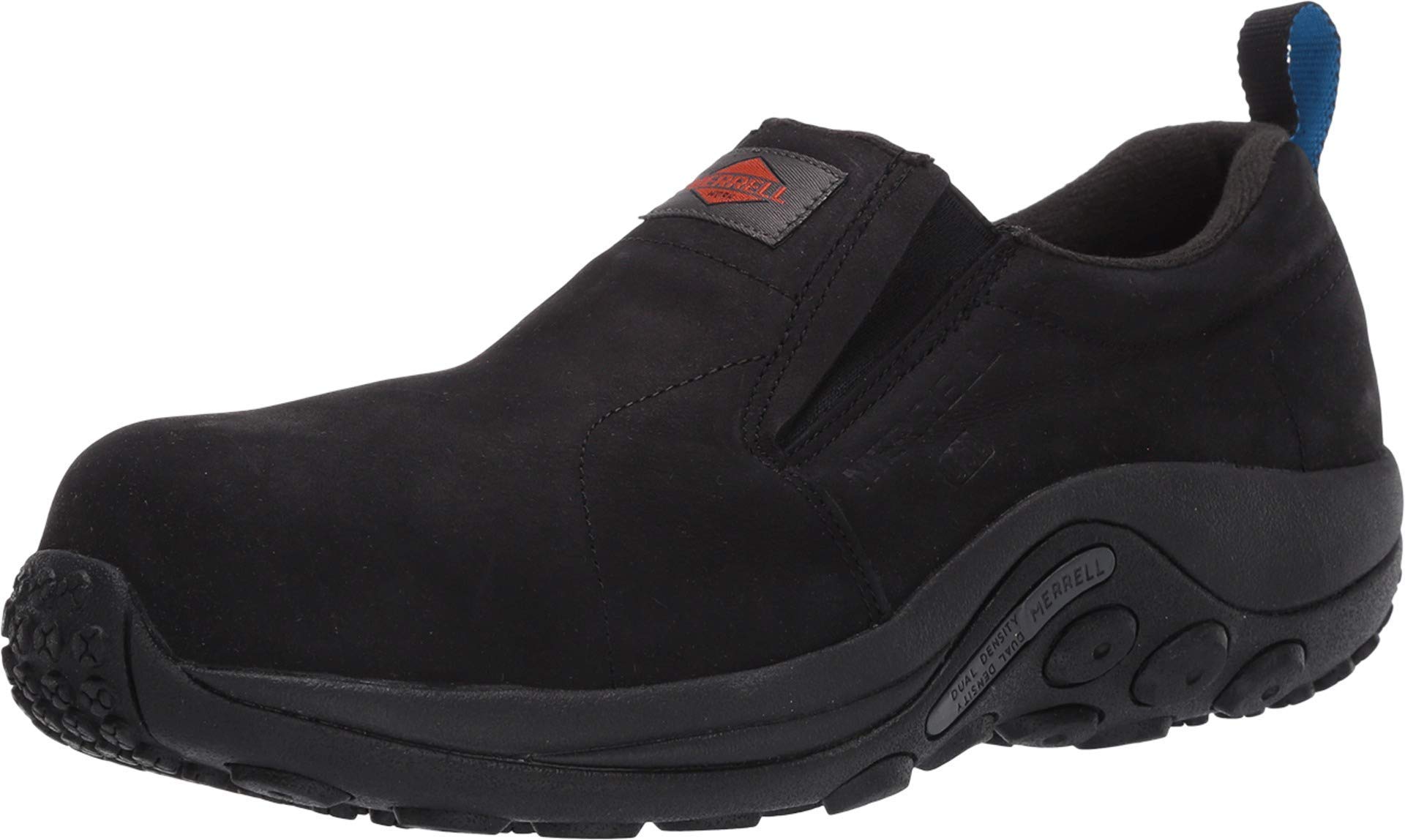 Merrell Men's Jungle Moc Leather Composite Toe Static Dissipative Work Shoes - Slip Resistant Safety Shoes for Construction, Warehouse & Industrial Work